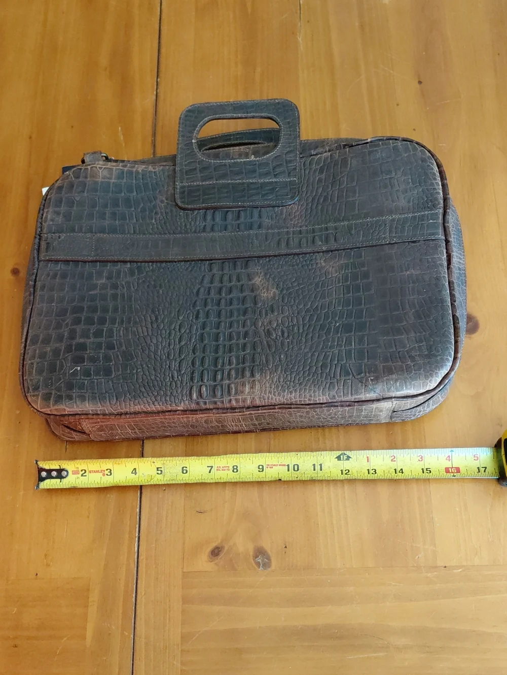 Nwt Twisted X Men's Brown Alligator Leather Briefcase